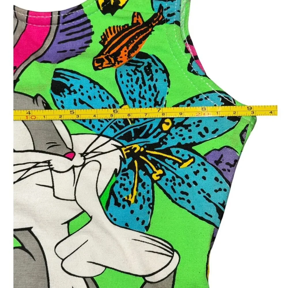 NWT 2T Vintage 90s Warner Brothers Bugs Bunny & Daffy Duck One piece Swimsuit